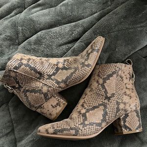 FAUX Snake Skin Booties